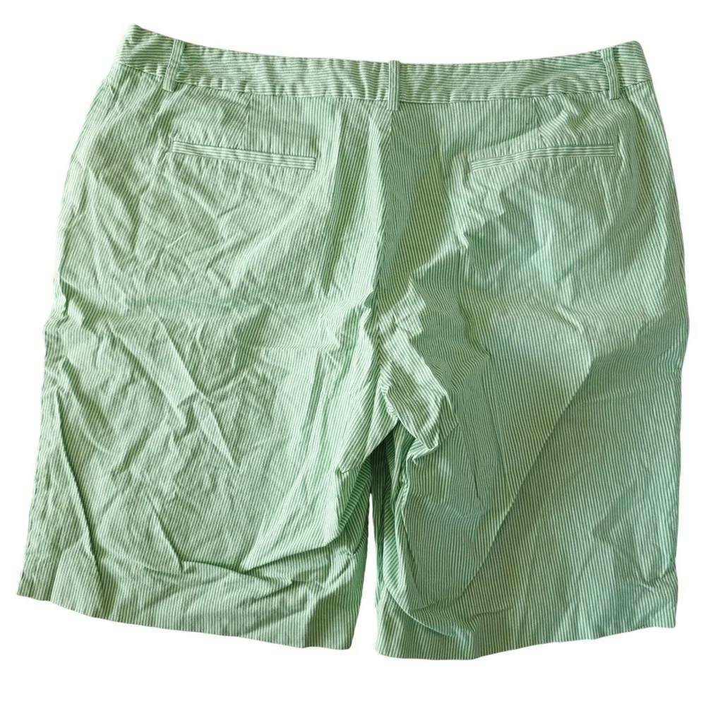 Ralph Lauren Lauren Active 18 Green White Seersucker Striped Shorts NWOT